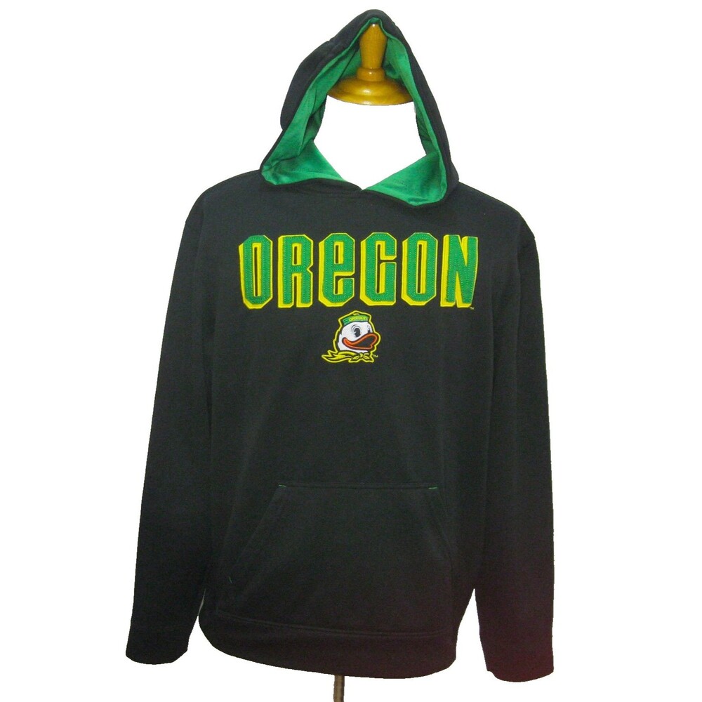 Oregon Ducks Hoodie Mens Large Black Hooded Sweatshirt Logo College Sports